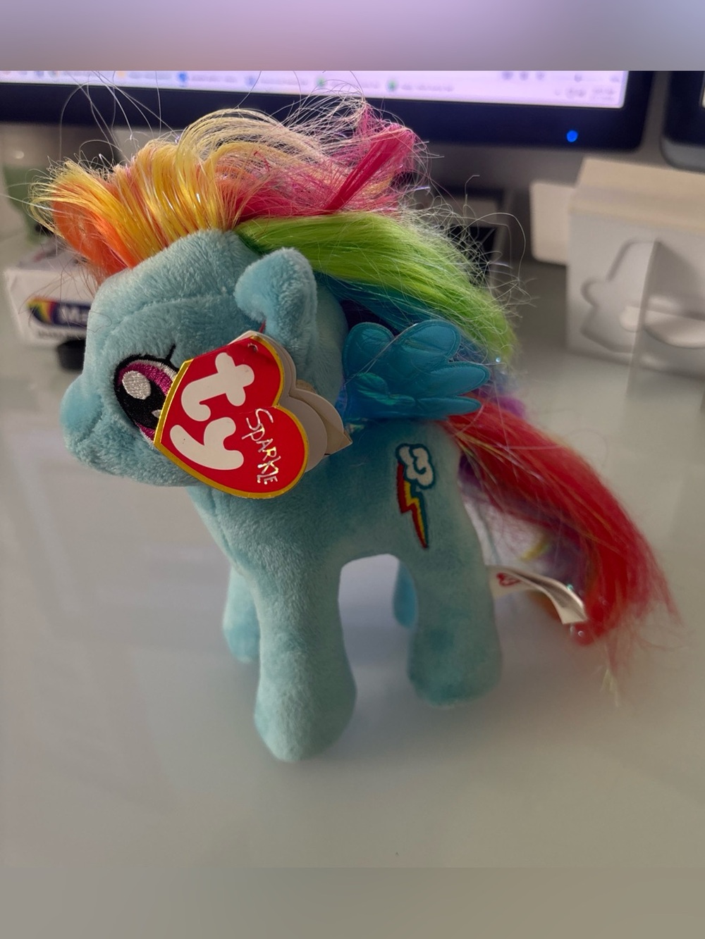 Ty Beanie Babie RAINBOW DASH My Little Pony MLP 8" NWT 2016 With Tags